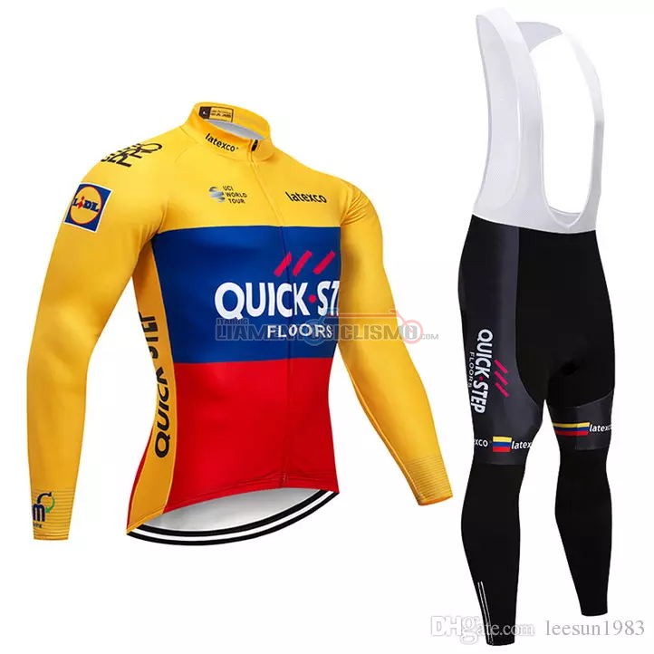 Abbigliamento Ciclismo Quick Step Floors ML 2018 Giallo Blu Rosso